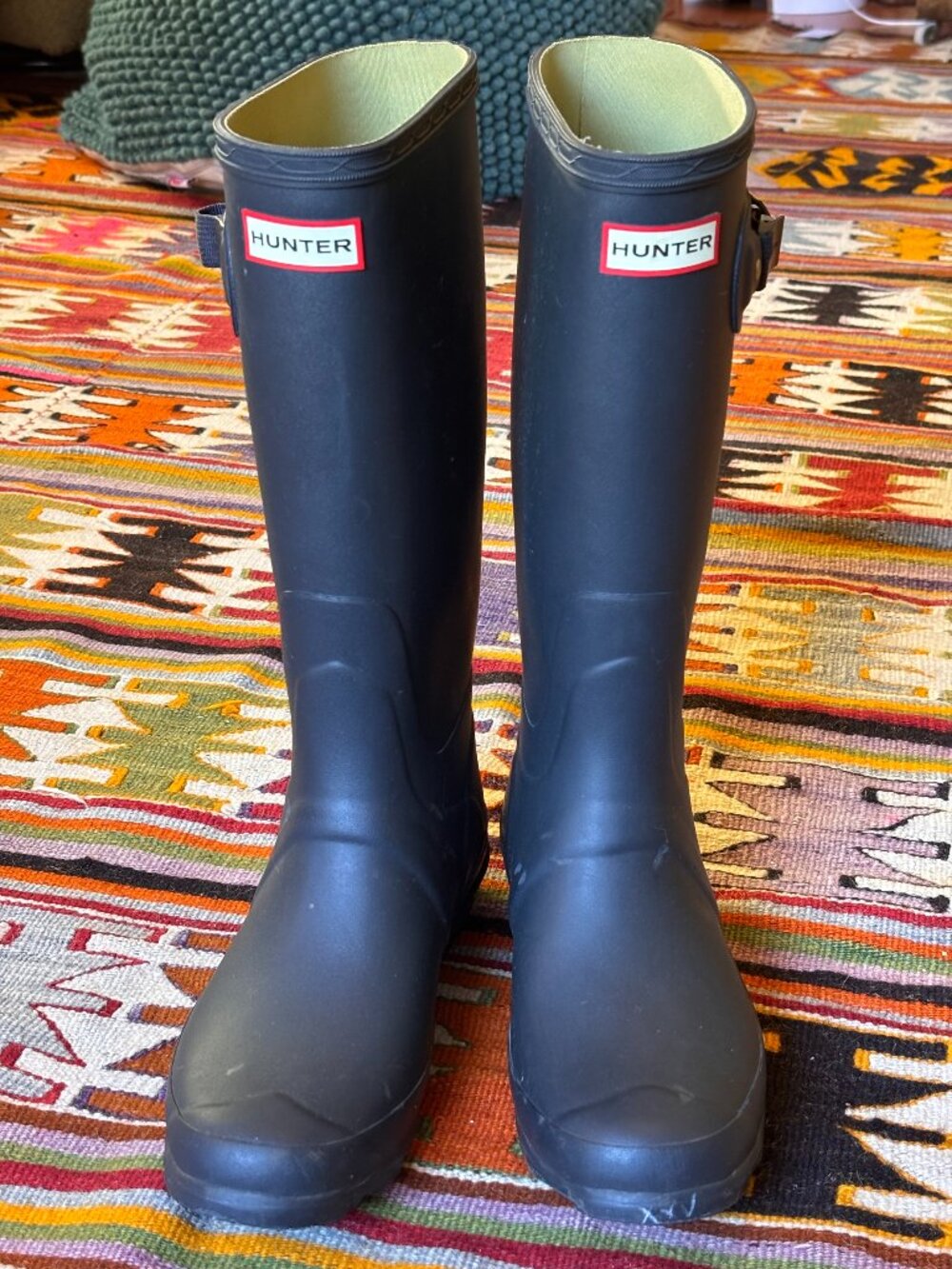 Hunter Black Matte Tall Rain Boots – Size 9W/8M (40/41)